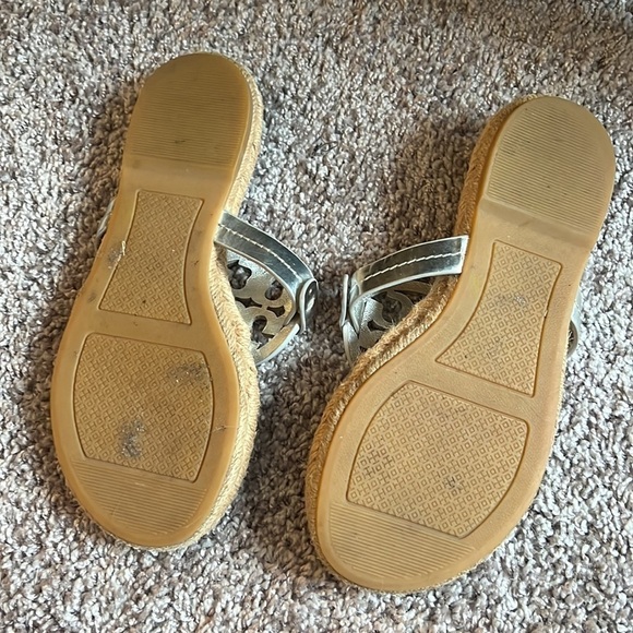 Tory Birch silver espadrille Miller sandals - Picture 8 of 16